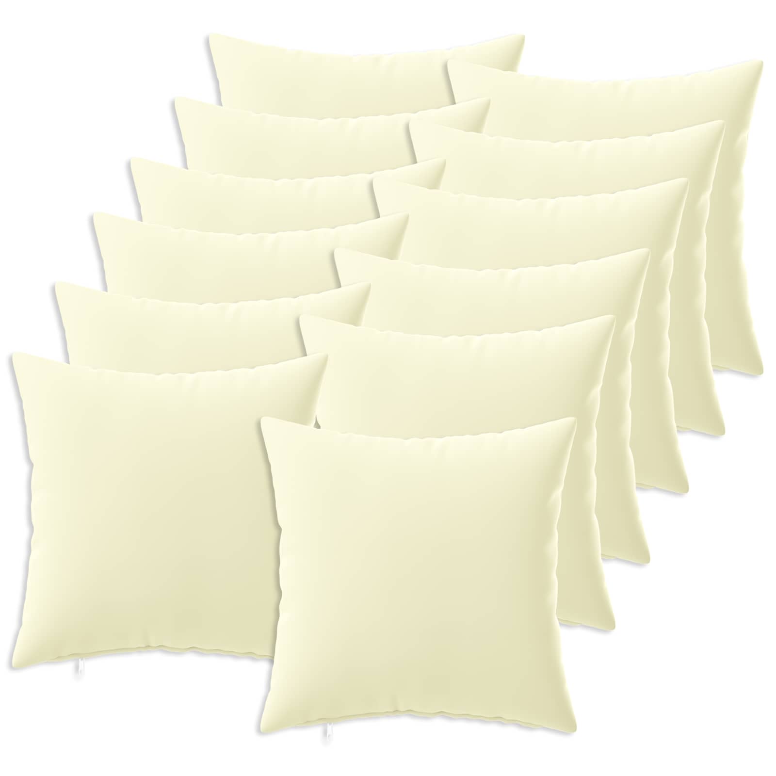 vidaXL Cushion Cover 12 pcs HEERLEN Cream 50 x 50 cm Polyester 2