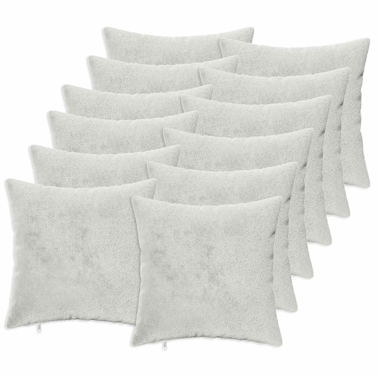 vidaXL Cushion Cover 12 pcs HEERLEN Light Grey 50 x 50 cm Flannel 2
