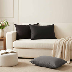 vidaXL Cushion with Pillow HEERLEN 2 pcs Dark Grey Fabric 1