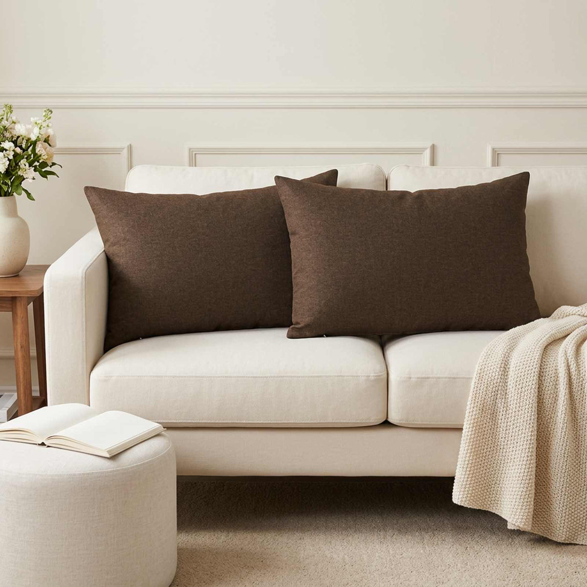 vidaXL Cushion with Pillow HEERLEN 2 pcs Taupe Fabric 1