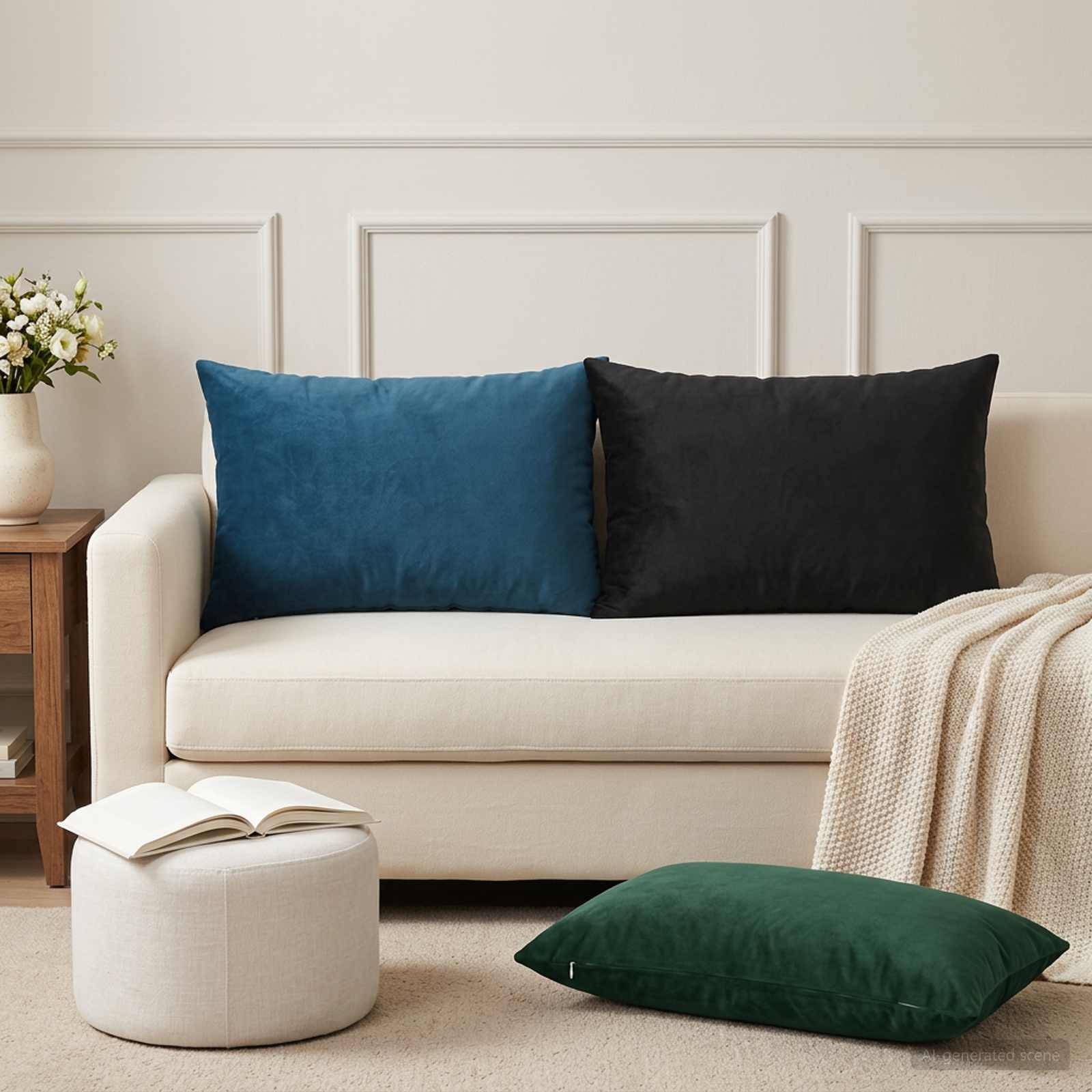 vidaXL Cushion Cover 6 pcs HEERLEN Dark Green 50 x 80 cm Velvet 1