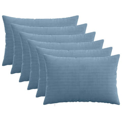 vidaXL Cushion Cover 6 pcs HEERLEN Blue 50 x 70 cm Corduroy 1