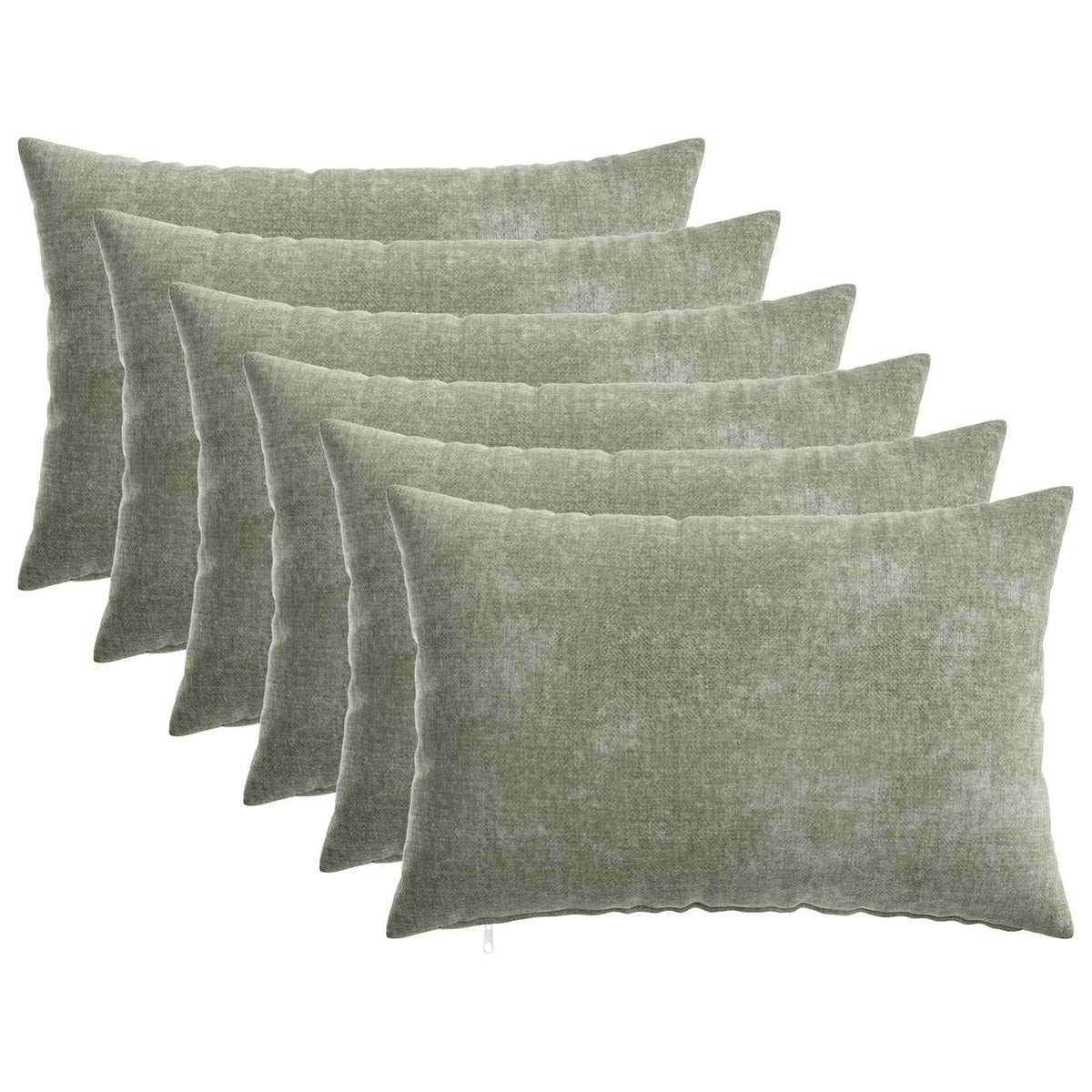 vidaXL Cushion Cover 6 pcs HEERLEN Green 50 x 70 cm Chenille Fabric 2