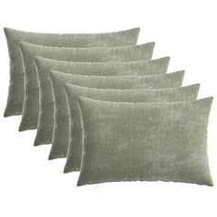 vidaXL Cushion Cover 6 pcs HEERLEN Green 50 x 70 cm Chenille Fabric 2