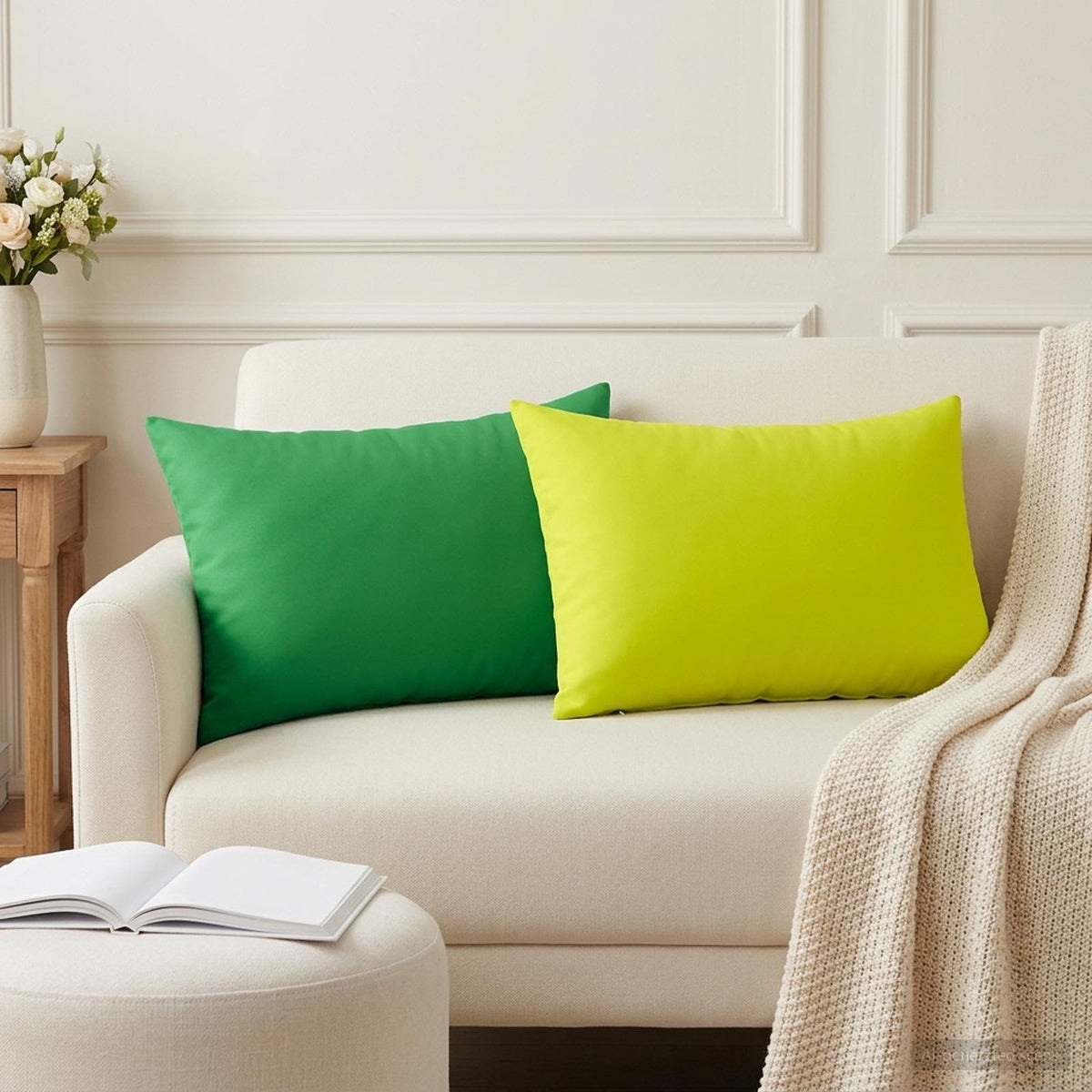 vidaXL Throw Pillow 2 pcs HEERLEN Bright Green 50 x 70 cm Polyester 1