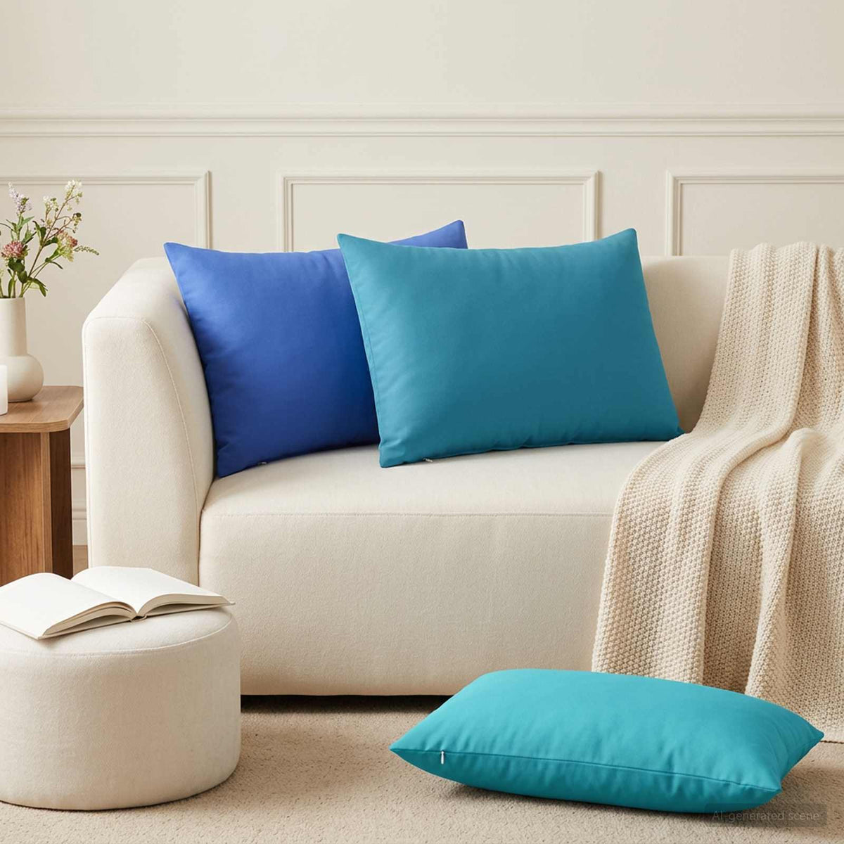 vidaXL Throw Pillow 2 pcs HEERLEN Light Blue 50 x 75 cm Polyester 1