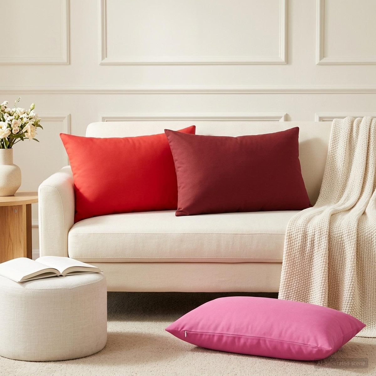 vidaXL Throw Pillow 2 pcs HEERLEN Red 50 x 75 cm Polyester 1