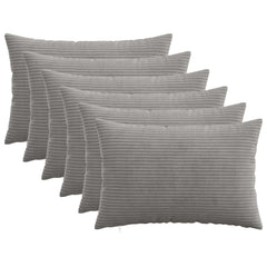 vidaXL Cushion Cover 6 pcs HEERLEN Light Grey 50 x 75 cm Corduroy 1