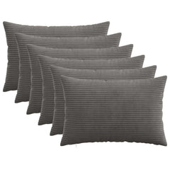 vidaXL Cushion Cover 6 pcs HEERLEN Dark Grey 50 x 75 cm Corduroy 1