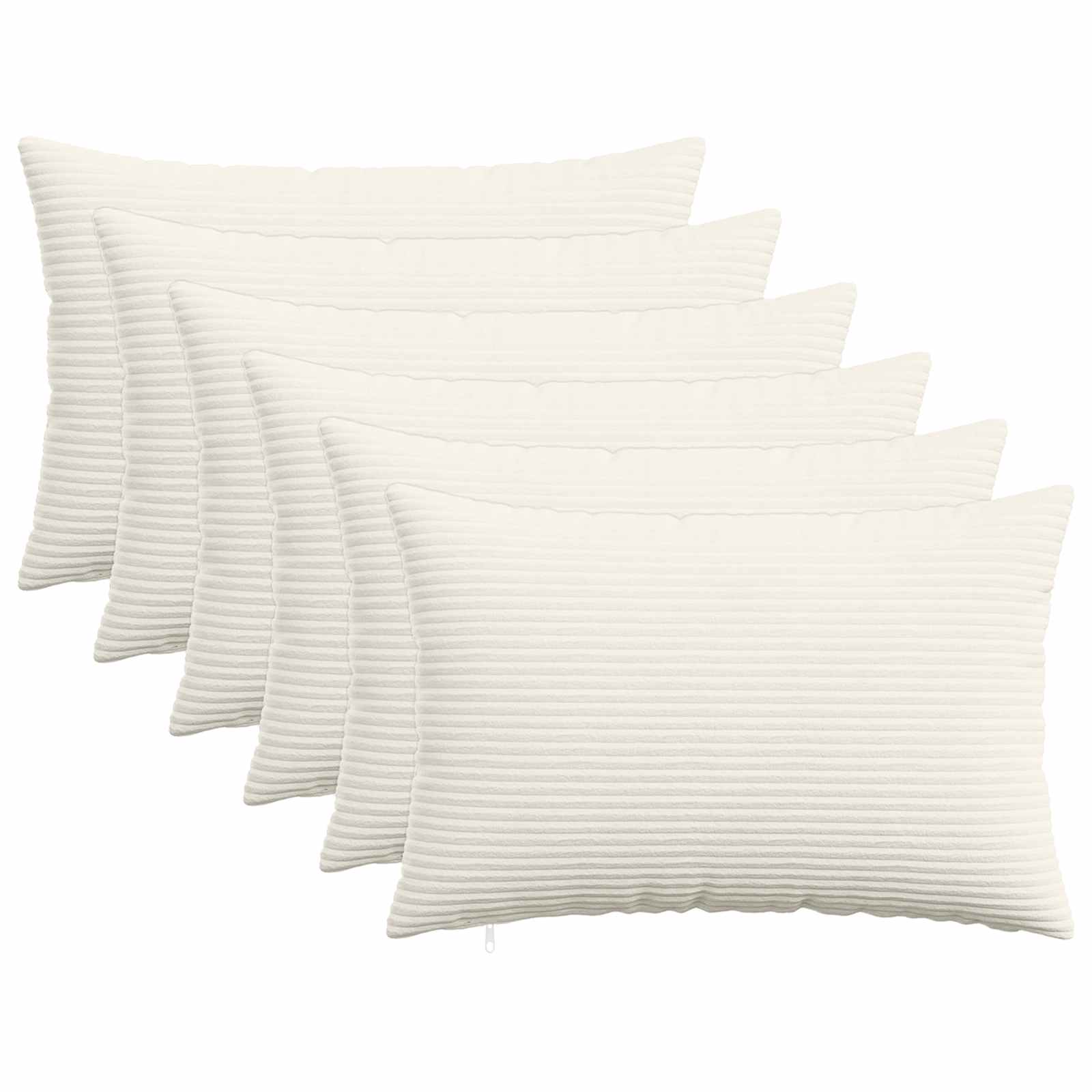 vidaXL Cushion Cover 6 pcs HEERLEN Cream 50 x 75 cm Corduroy 1