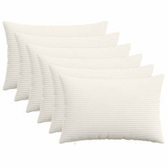 vidaXL Cushion Cover 6 pcs HEERLEN Cream 50 x 75 cm Corduroy 1