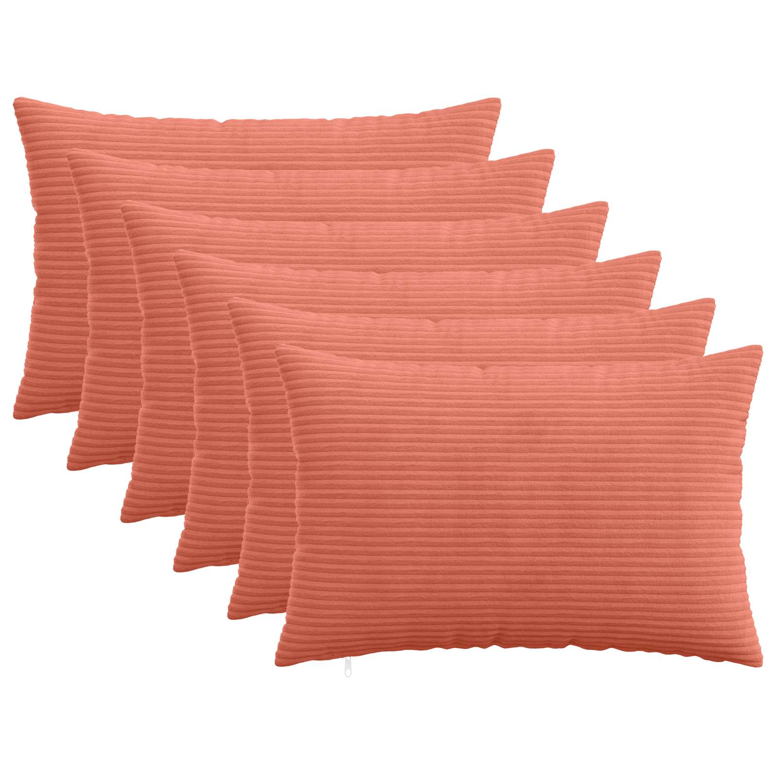 vidaXL Cushion Cover 6 pcs HEERLEN Red Orange 50 x 75 cm Corduroy 1