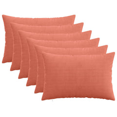 vidaXL Cushion Cover 6 pcs HEERLEN Red Orange 50 x 75 cm Corduroy 1