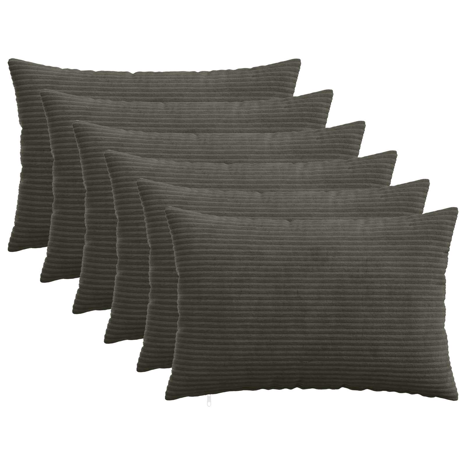 vidaXL Cushion Cover 6 pcs HEERLEN Anthracite 50 x 75 cm Corduroy 1