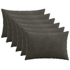 vidaXL Cushion Cover 6 pcs HEERLEN Anthracite 50 x 75 cm Corduroy 1