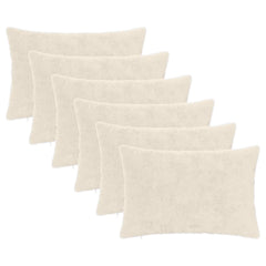 vidaXL Cushion Cover 6 pcs HEERLEN White 50 x 75 cm Faux Rabbit Fur 2