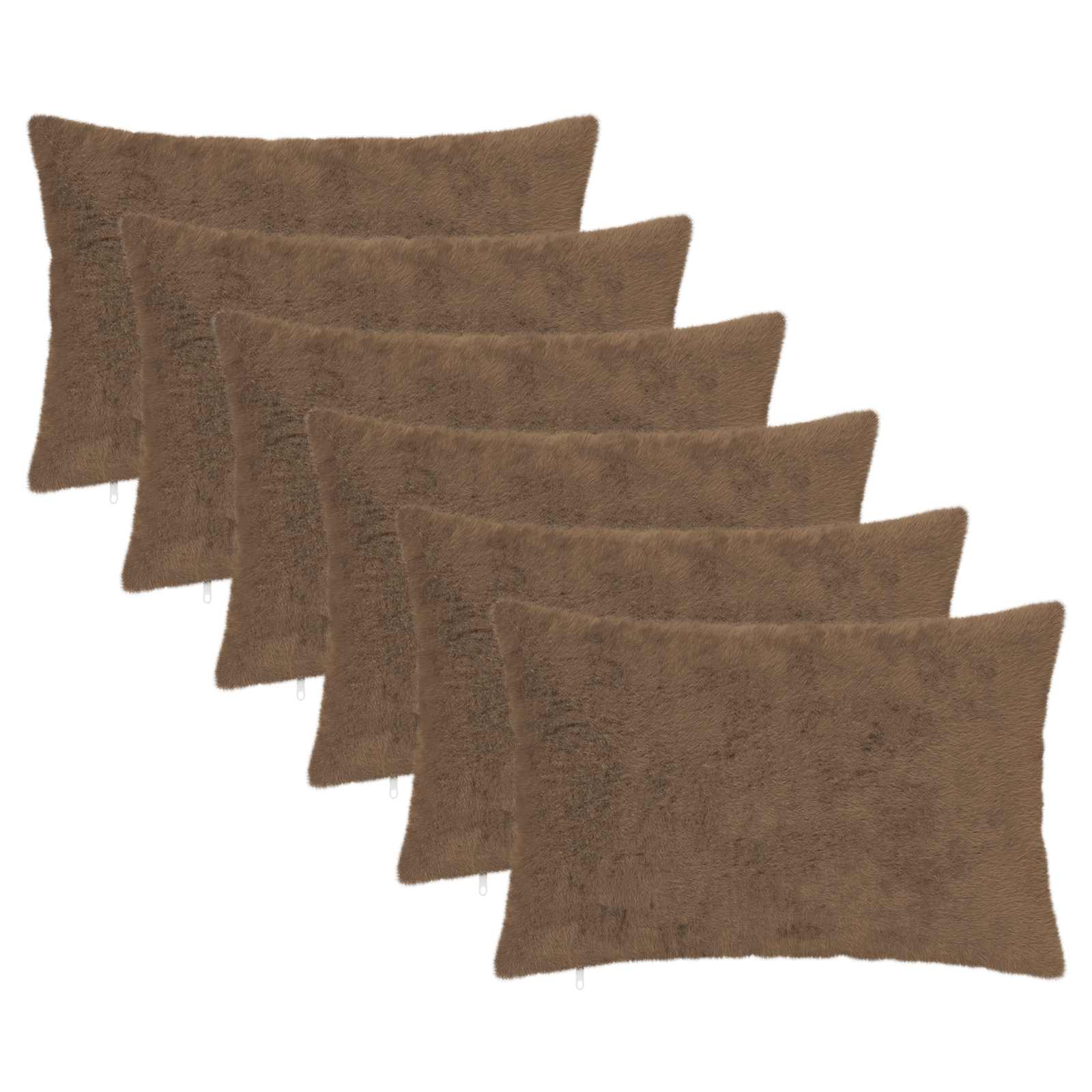 vidaXL Cushion Cover 6 pcs HEERLEN Light Brown 50 x 75 cm 2