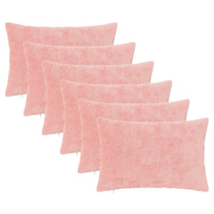 vidaXL Cushion Cover 6 pcs HEERLEN Pink 50 x 75 cm Faux Rabbit Fur 2