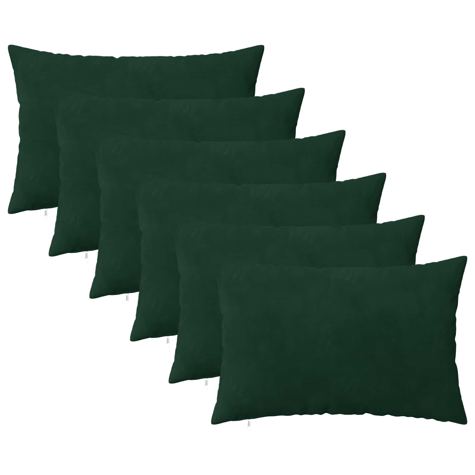 vidaXL Cushion Cover 6 pcs HEERLEN Dark Green 50 x 80 cm Velvet 2