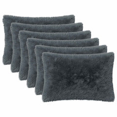vidaXL Cushion Cover 6 pcs HEERLEN Anthracite 50 x 80 cm PV Fleece 2
