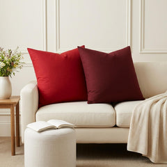vidaXL Cushion with Pillow HEERLEN 2 pcs Wine Red Fabric 1