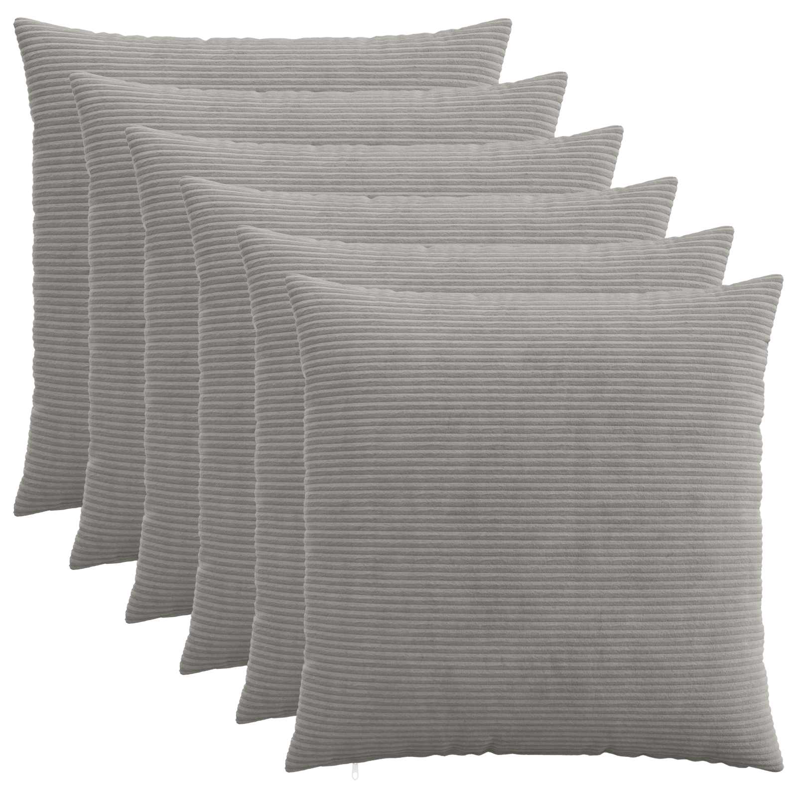 vidaXL Cushion Cover 6 pcs HEERLEN Light Grey 55 x 55 cm Corduroy 1