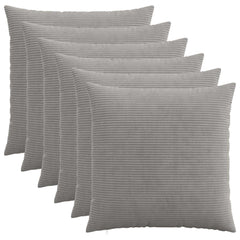 vidaXL Cushion Cover 6 pcs HEERLEN Light Grey 55 x 55 cm Corduroy 1