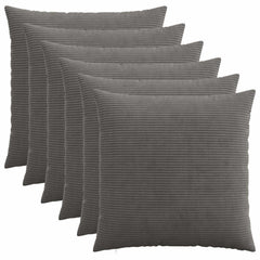 vidaXL Cushion Cover 6 pcs HEERLEN Dark Grey 55 x 55 cm Corduroy 1