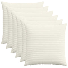 vidaXL Cushion Cover 6 pcs HEERLEN Cream 55 x 55 cm Corduroy 1