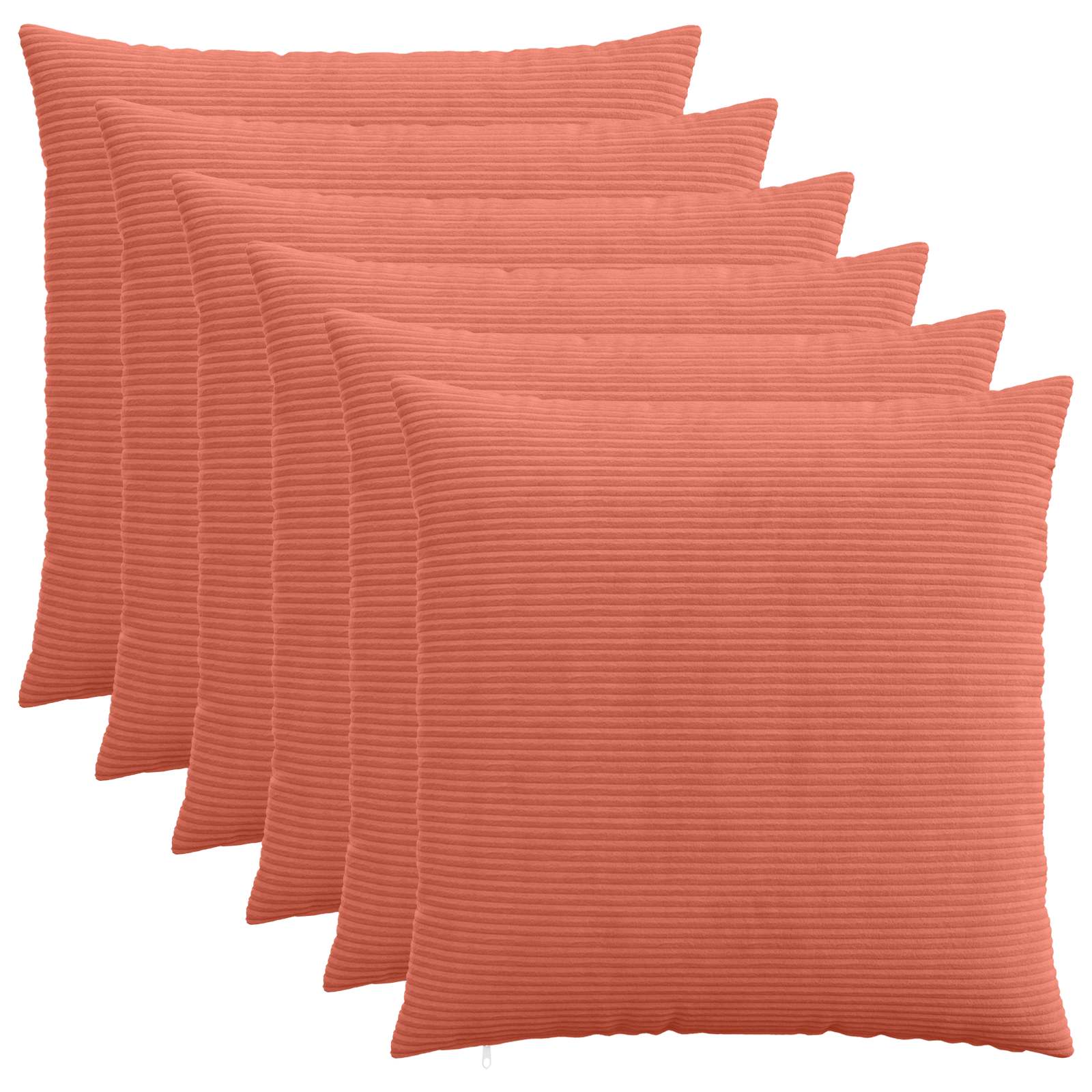 vidaXL Cushion Cover 6 pcs HEERLEN Red Orange 55 x 55 cm Corduroy 1