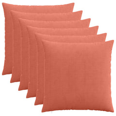vidaXL Cushion Cover 6 pcs HEERLEN Red Orange 55 x 55 cm Corduroy 1