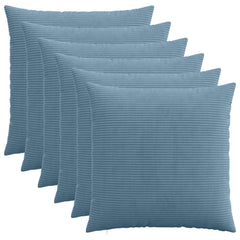 vidaXL Cushion Cover 6 pcs HEERLEN Blue 55 x 55 cm Corduroy 1