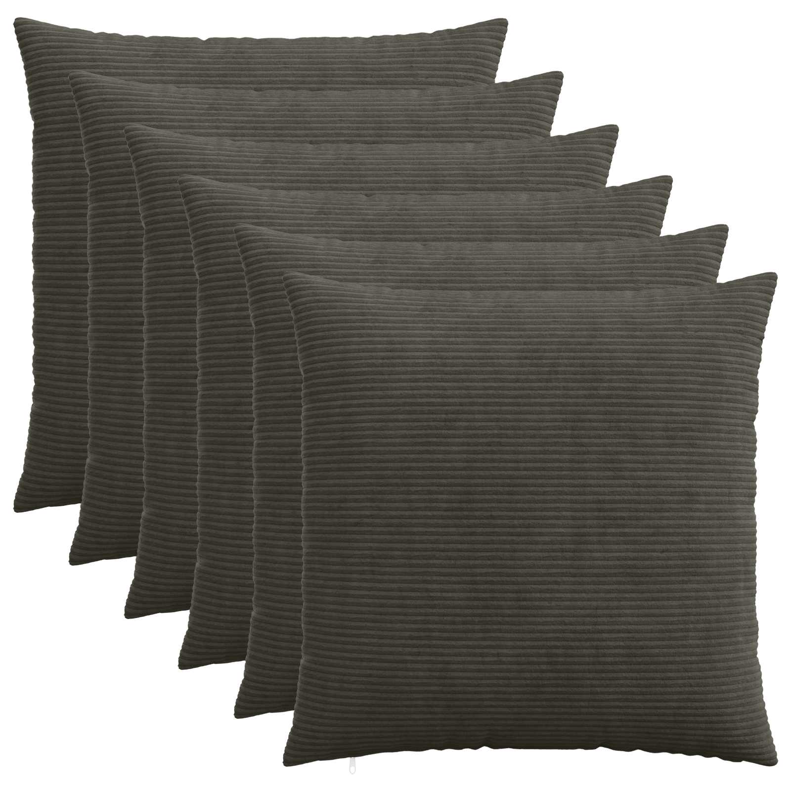 vidaXL Cushion Cover 6 pcs HEERLEN Anthracite 55 x 55 cm Corduroy 1