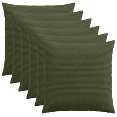 vidaXL Cushion Cover 6 pcs HEERLEN Green 55 x 55 cm Corduroy 1