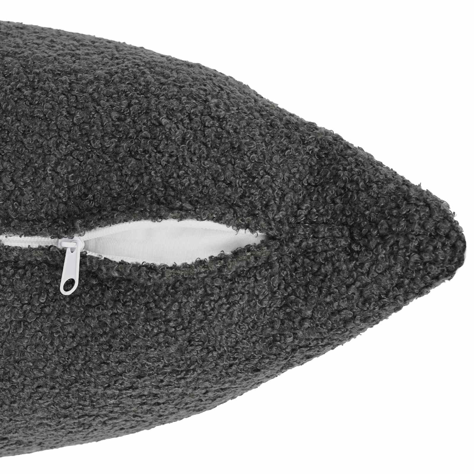 vidaXL Cushion Cover 6 pcs HEERLEN Dark Grey 55 x 55 cm Bouclé 5
