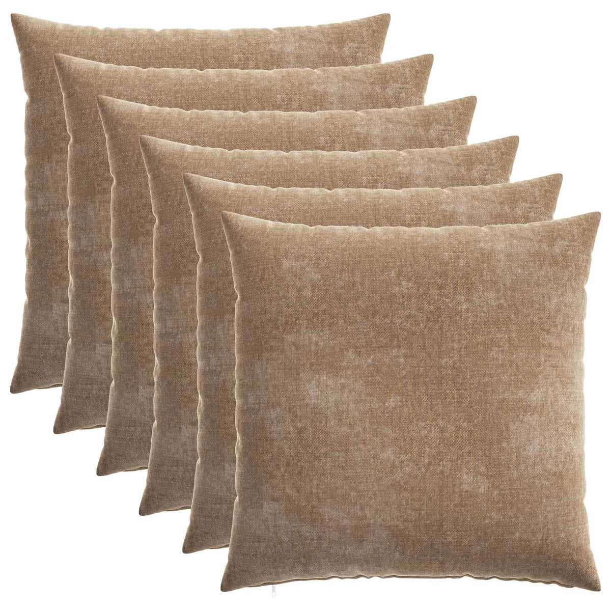 vidaXL Cushion Cover 6 pcs HEERLEN Brown 55 x 55 cm Chenille Fabric 2