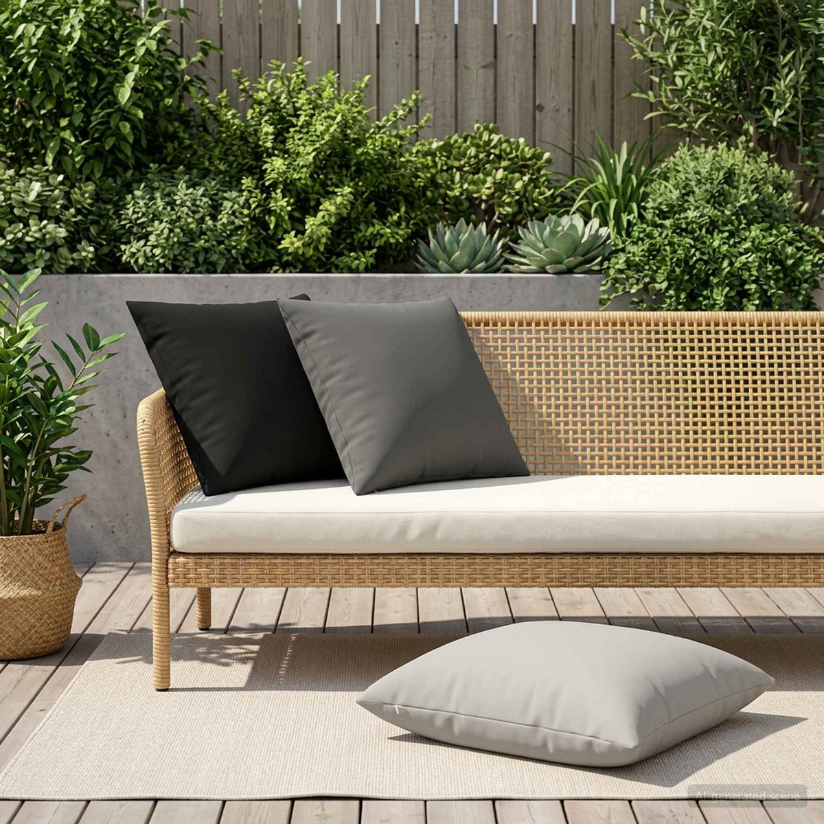 vidaXL Cushion with Pillow HEERLEN 2 pcs Grey Polyester 1