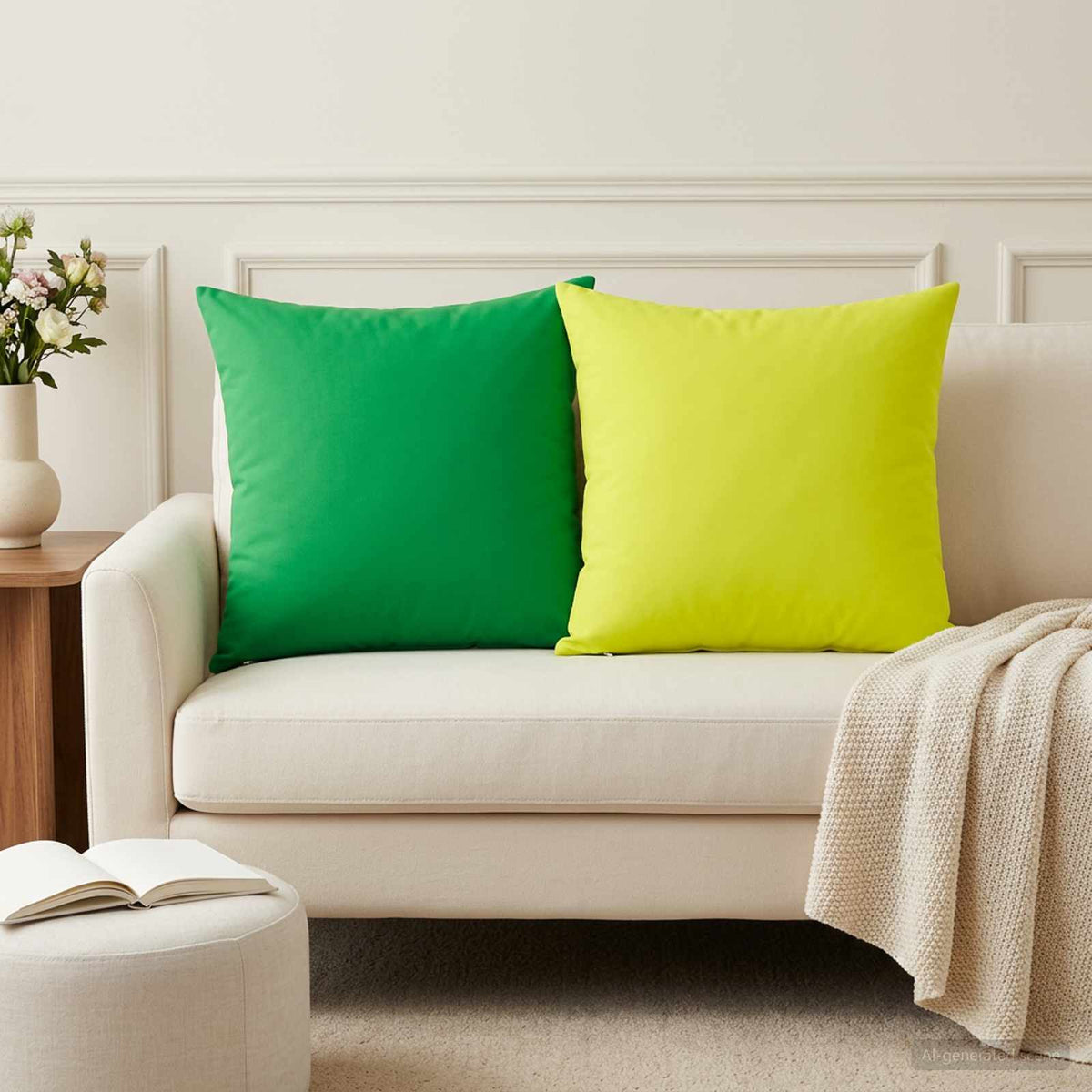 vidaXL Cushion with Pillow HEERLEN 2 pcs Green Polyester 3