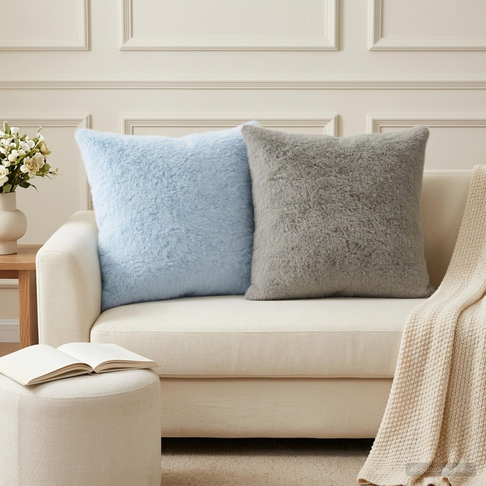 vidaXL Cushion Cover 6 pcs HEERLEN Light Blue 55 x 55 cm 1