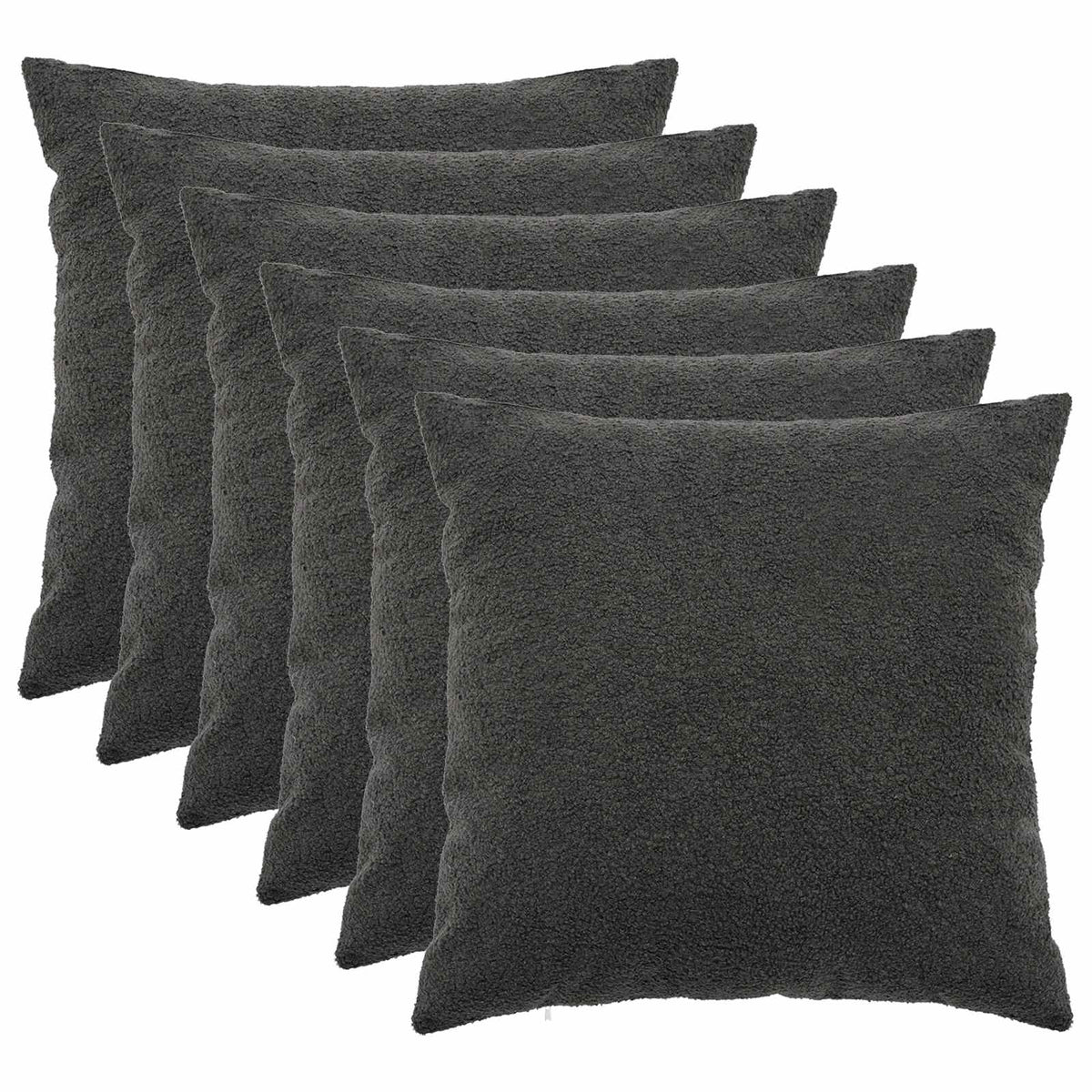 Cushion Cover HEERLEN Dark Grey Bouclé