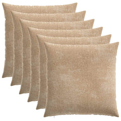 vidaXL Cushion Cover 6 pcs HEERLEN Taupe 60 x 60 cm Chenille Fabric 2