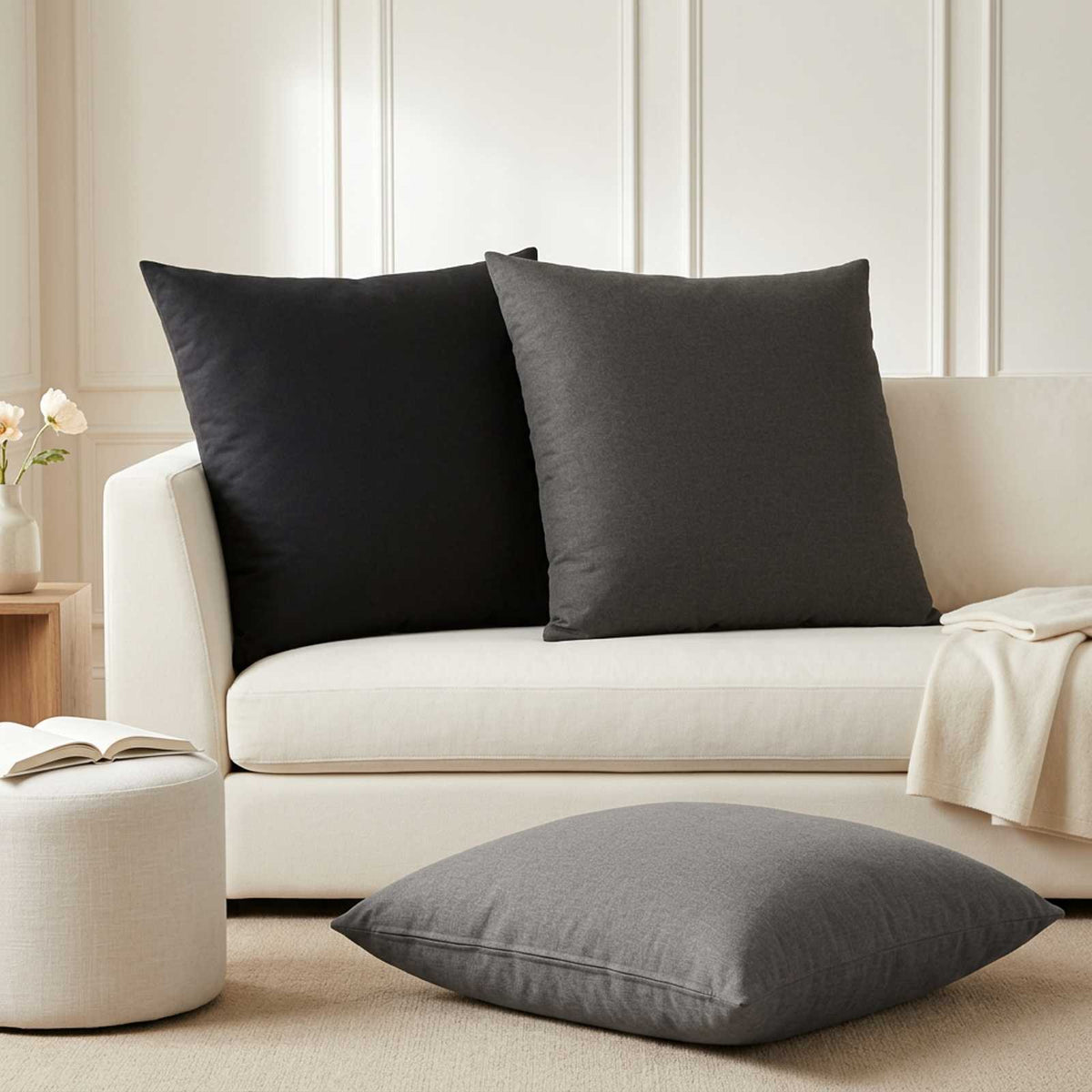 vidaXL Cushion Cover 6 pcs HEERLEN Light Grey 80 x 80 cm Fabric 1