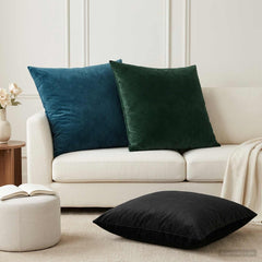 vidaXL Cushion with Pillow HEERLEN 2 pcs Dark Green Velvet 1