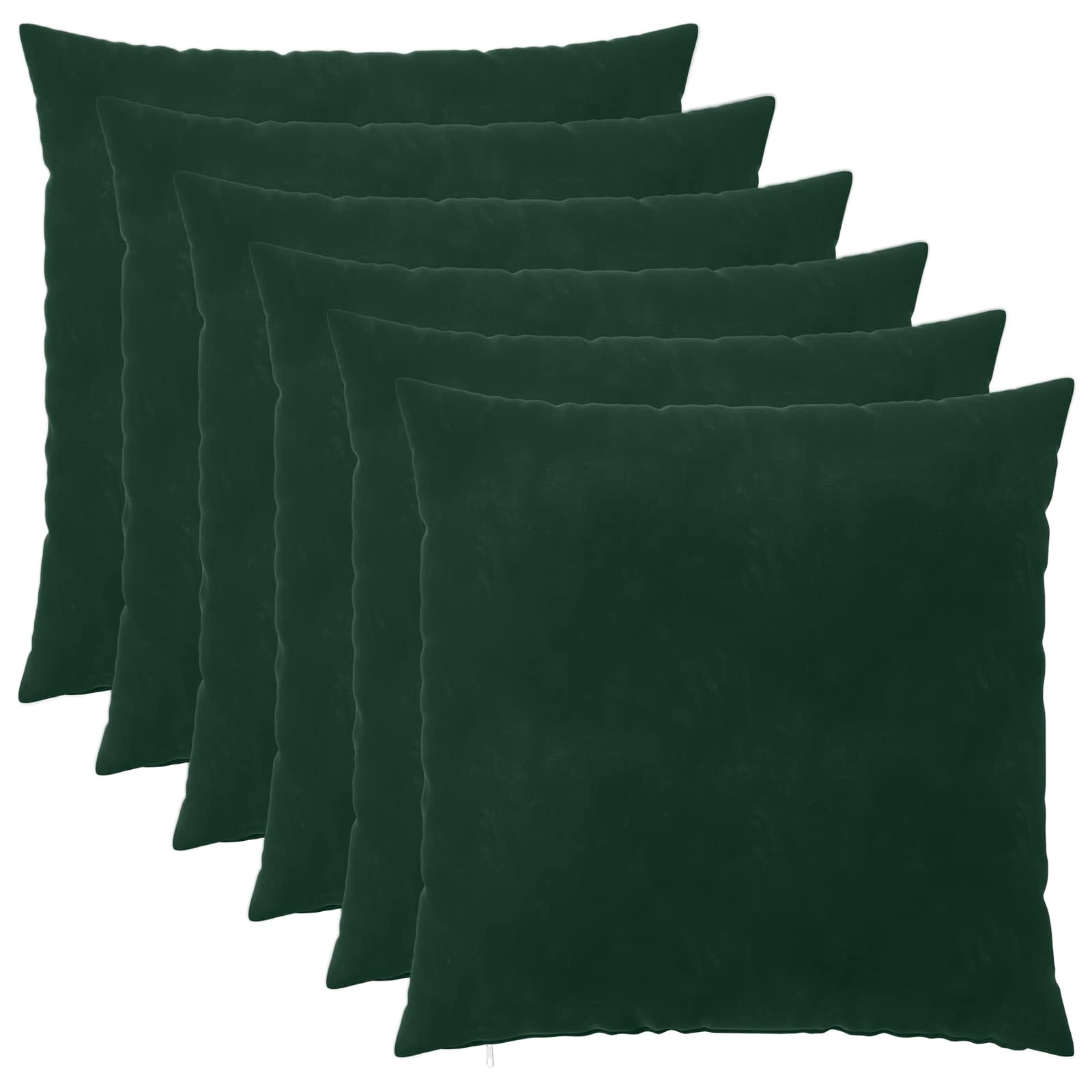 vidaXL Cushion Cover 6 pcs HEERLEN Dark Green 65 x 65 cm Velvet 2