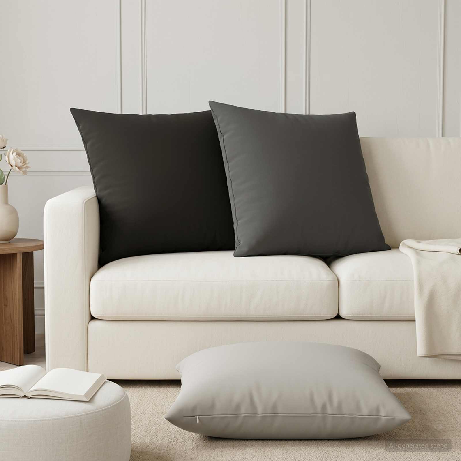 vidaXL Cushion Cover 6 pcs HEERLEN Grey 80 x 80 cm Polyester 3