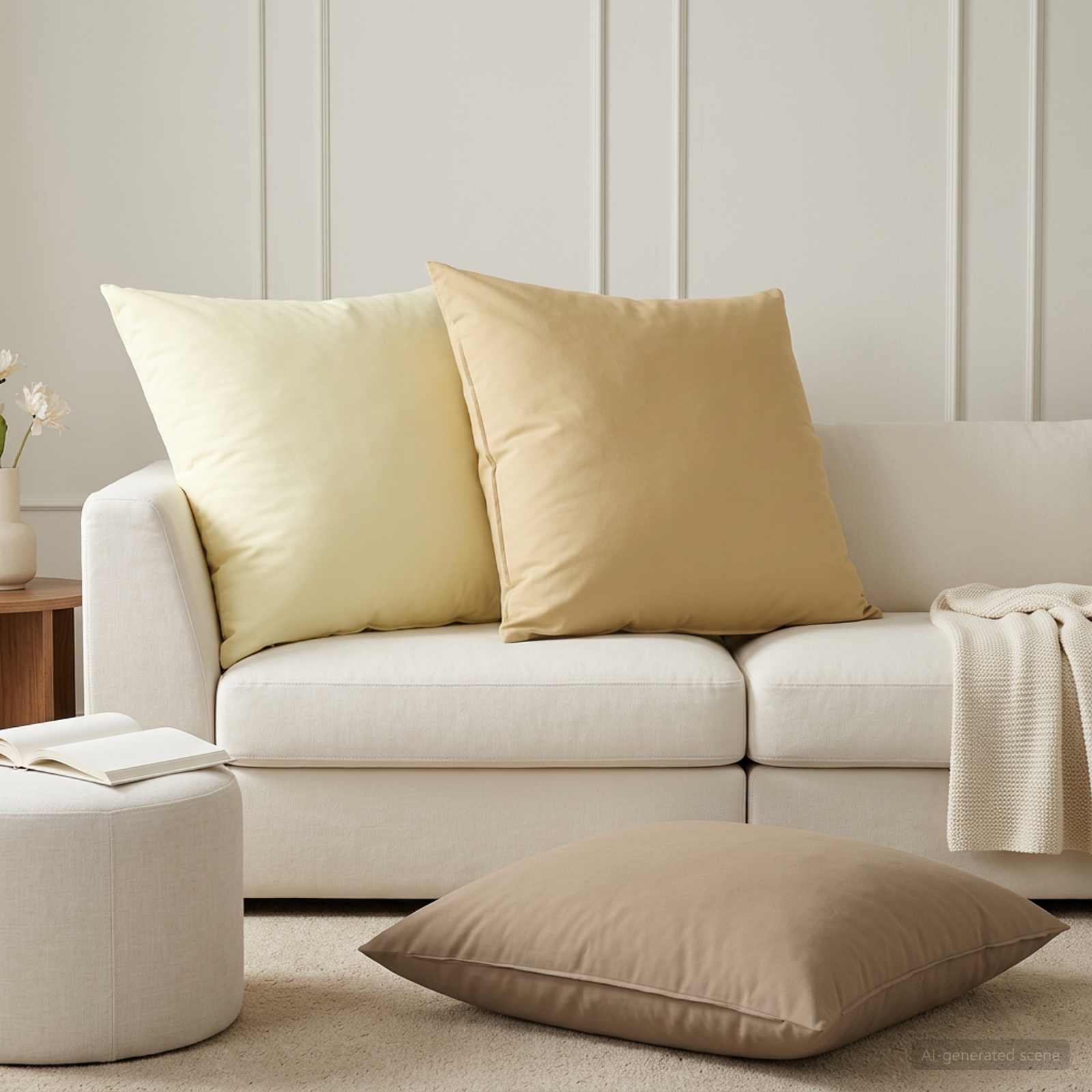 vidaXL Cushion Cover 6 pcs HEERLEN Cream 80 x 80 cm Polyester 1