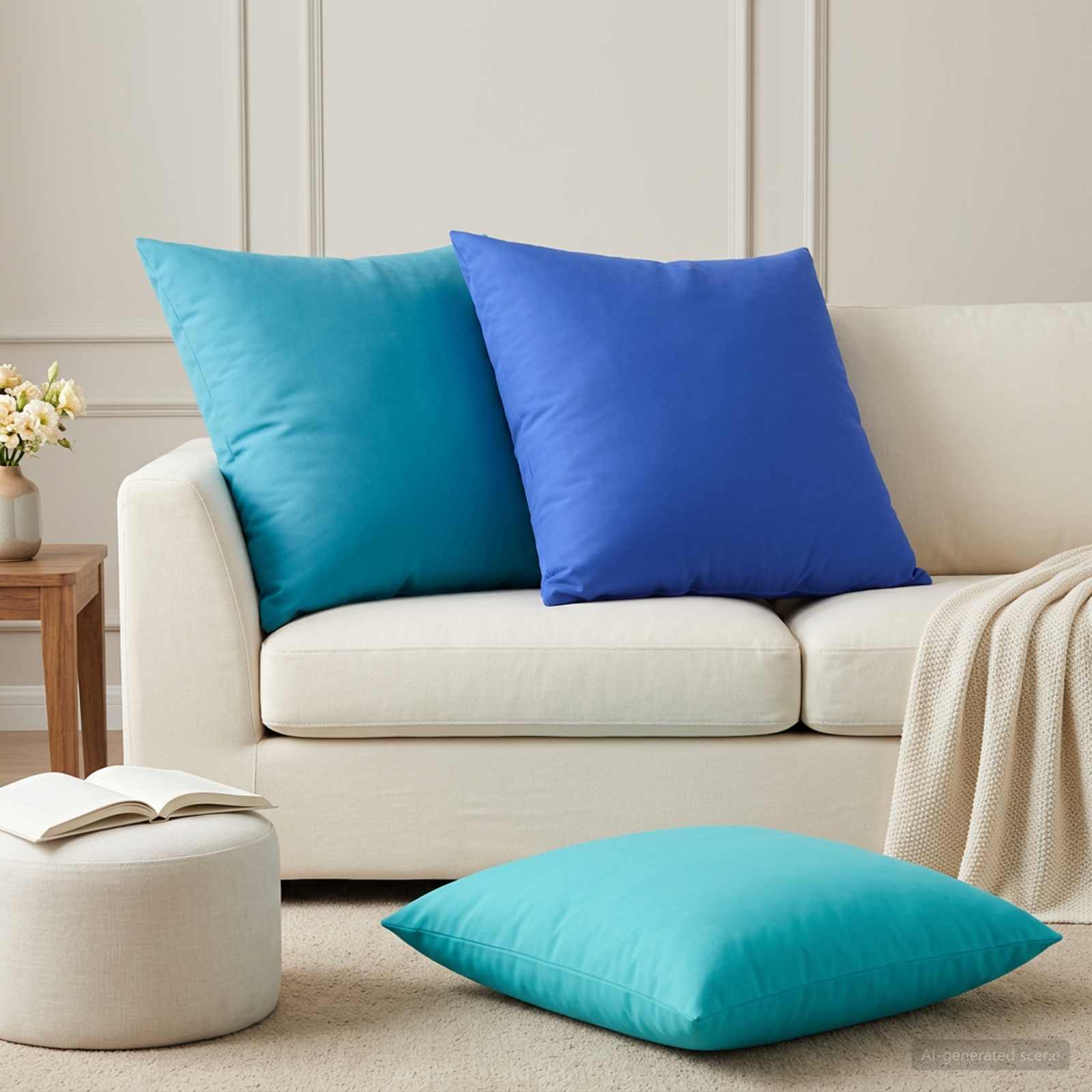 vidaXL Cushion Cover 6 pcs HEERLEN Turquoise 80 x 80 cm Polyester 3