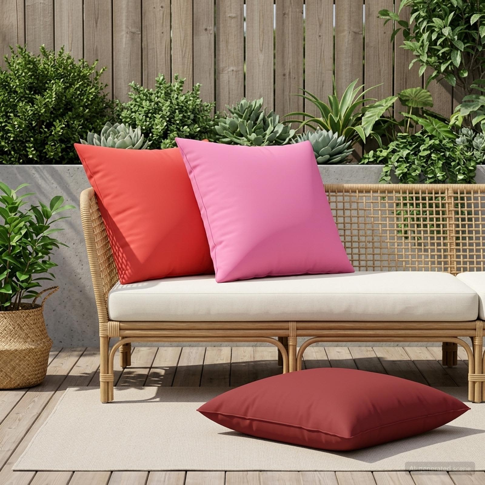 vidaXL Cushion Cover 6 pcs HEERLEN Wine Red 80 x 80 cm Polyester 3