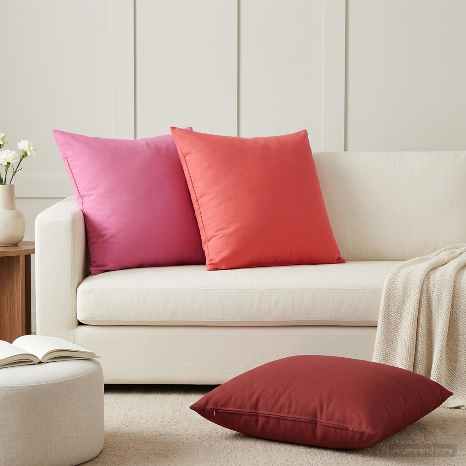 vidaXL Cushion Cover 6 pcs HEERLEN Pink 80 x 80 cm Polyester 1