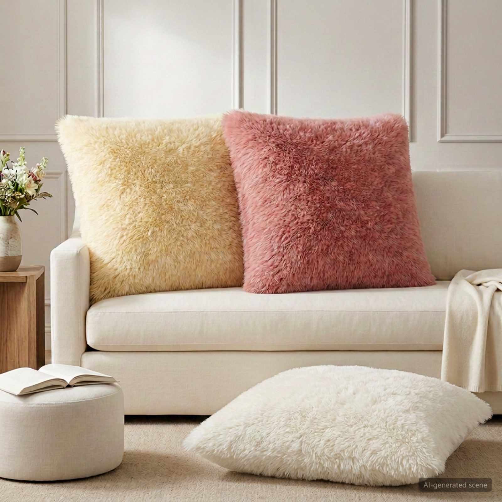 vidaXL Cushion Cover 6 pcs HEERLEN Pink 65 x 65 cm PV Fleece 1